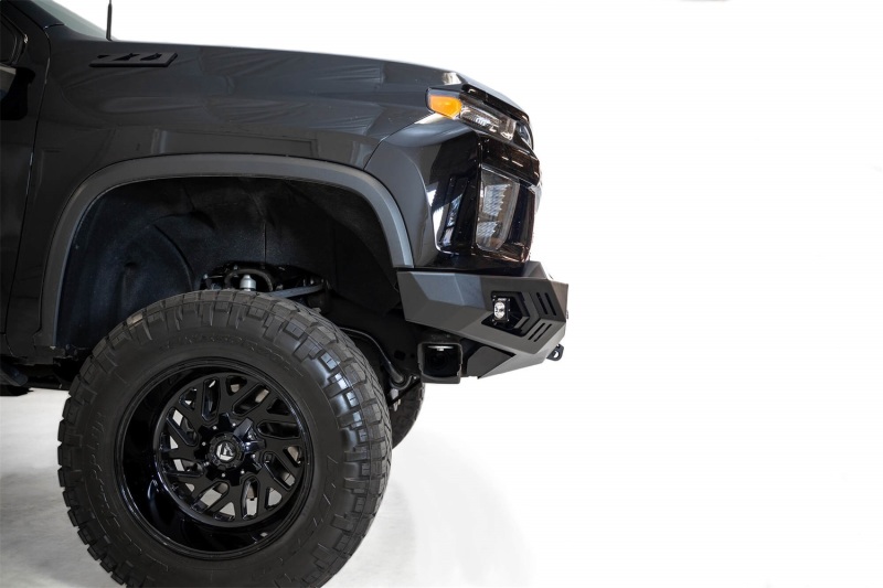 Chevrolet Silverado 3500 Bumper - Front - Addictive Desert Designs - Stealth Fighter - Hammer Black with Satin Black Panels - `20-`27
